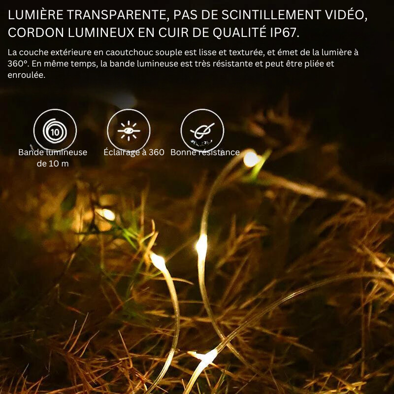 Guirlande Lumineuse Multifonction (10 m). Étanche, Portable, Facile À Ranger