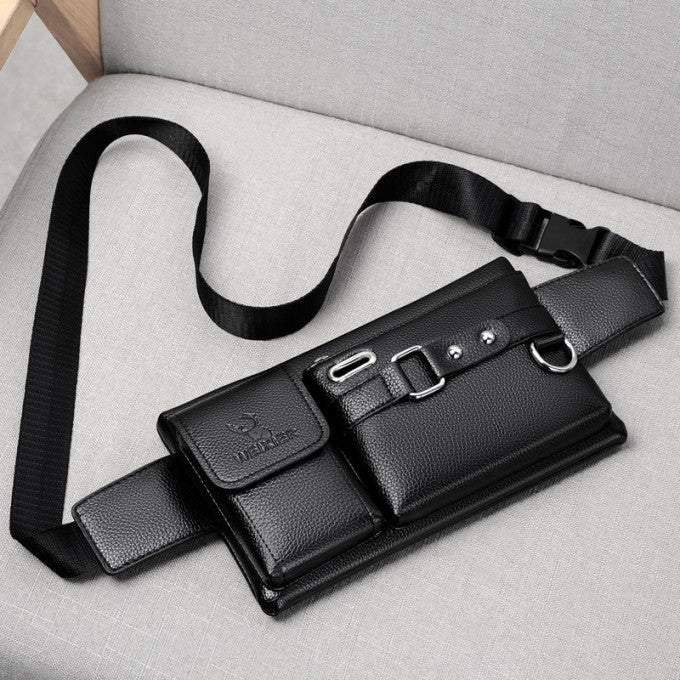 SAC DE POITRINE À BANDOULIÈRE EN CUIR POUR HOMMES (PROMOTION -40%)