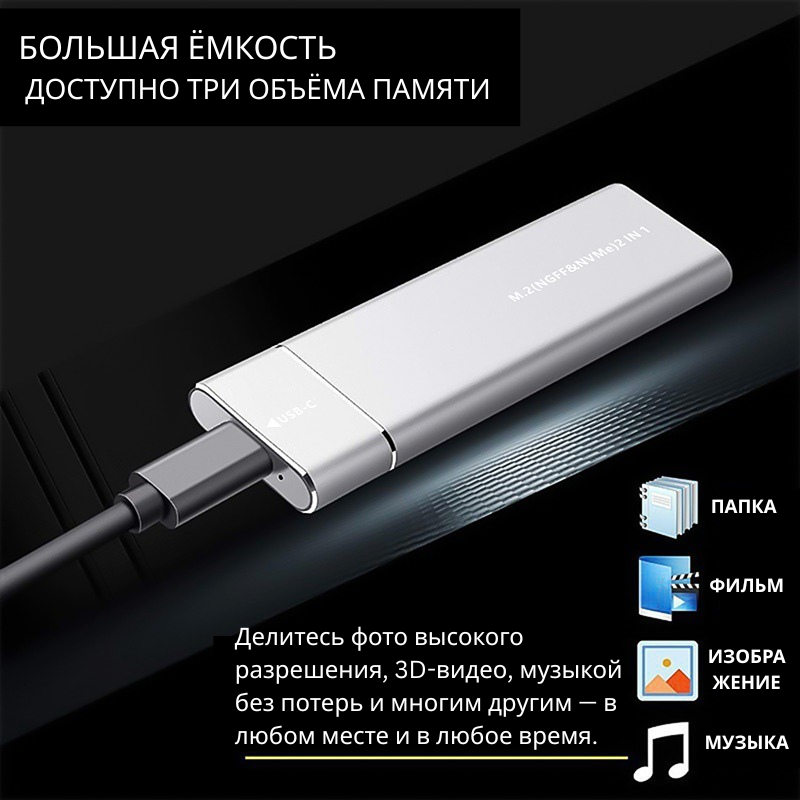 Портативный внешний SSD-накопитель, 256 ГБ