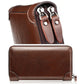 Pochette en Cuir pour Homme avec Double Fermeture
